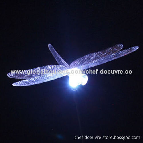 Outdoor Solar Dragonfly Garden Stake with LED